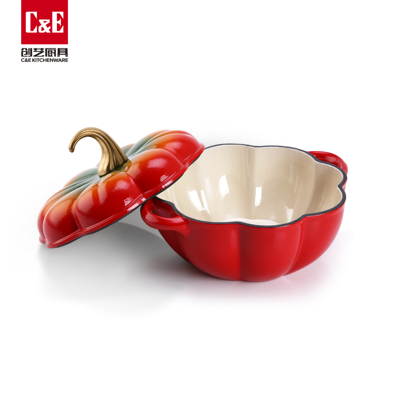 C&E創(chuàng)藝廚具 鑄鐵鍋彩色24cm