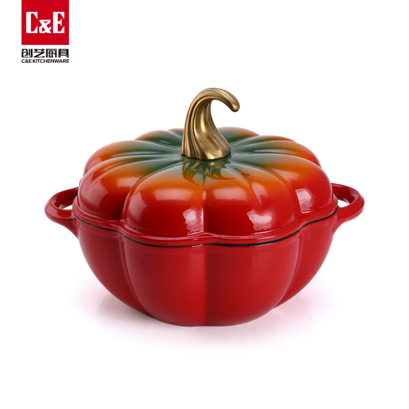 C&E創(chuàng)藝廚具 鑄鐵鍋彩色24cm