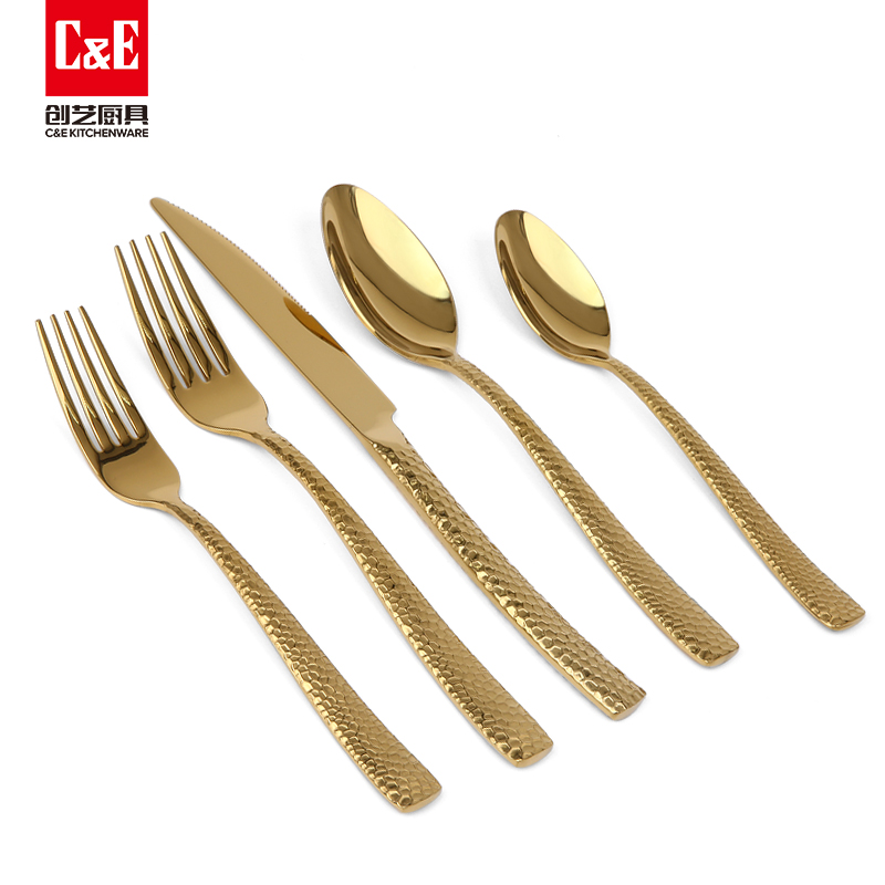C&E創(chuàng)藝廚具 魚鱗刀叉勺5件套