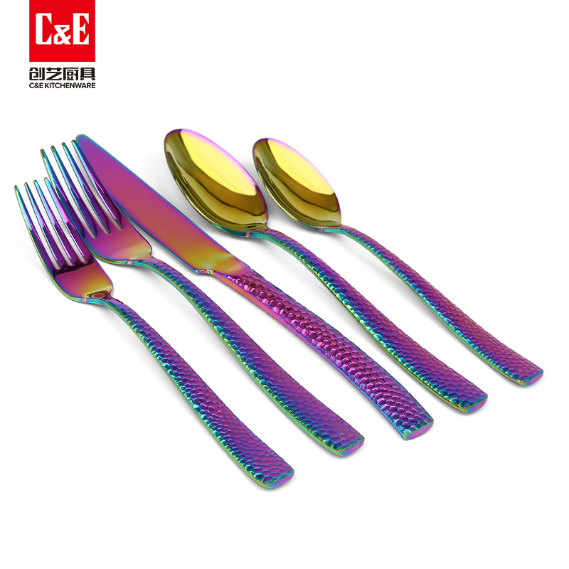 C&E創(chuàng)藝廚具 魚鱗刀叉勺5件套
